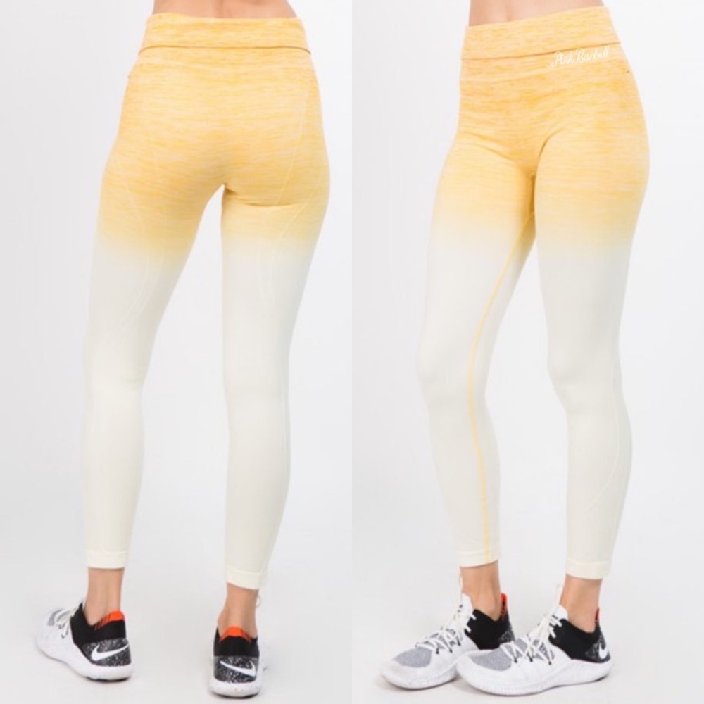 Yellow Ombre Leggings from Pink Barbell NWOT